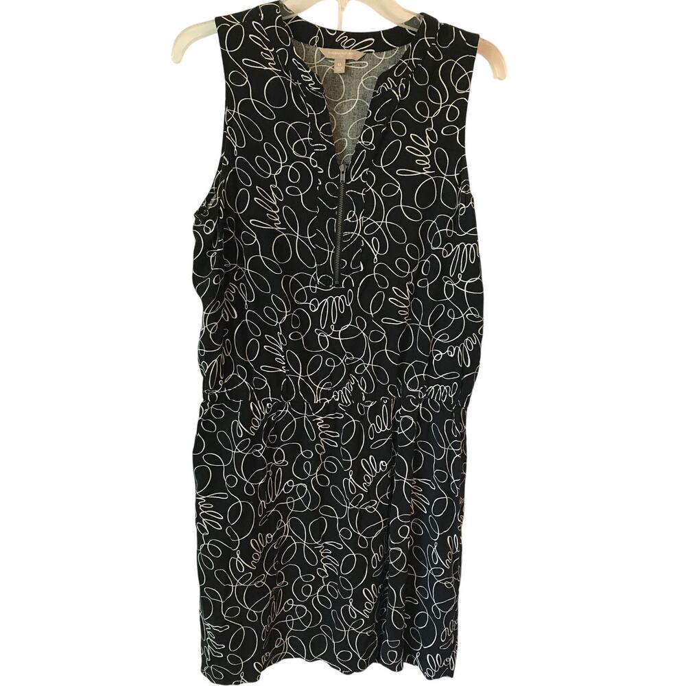 Banana Republic Dress Size 12 Sleeveless Summer Elasticized Waist Black Hello